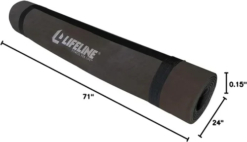 Vista 7 de Lifeline Fitness Premium - Tapete de yoga de gamuza de alta densidad para el hogar, tapete de entrenamiento ligero con correa de transporte, tapete