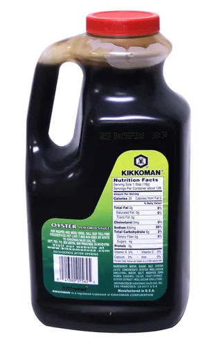 Vista 2 de Kikkoman Salsa con sabor a ostras, sin MSG añadido, etiqueta verde, 5 libras