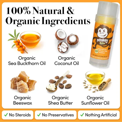 Vista 5 de Cuidado natural de la piel para niños, bebés, adultos para piel seca y agrietada, irritación de la piel, erupciones cutáneas, bálsamo curativo 0.6