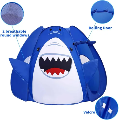 Vista 3 de Tienda de campaña de juegos para niños, tienda de campaña desplegable con diseño de tortugas con configuración automática para niñas y niños