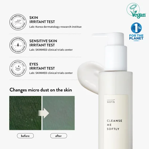 Vista 3 de SIORIS Limpiador de leche vegano, lavado facial hidratante con agua cítrica natural, aceite de semilla de macadamia, limpiador facial diario suave