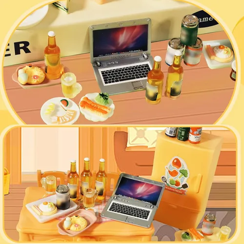 Vista 3 de Hiawbon 11 botellas de cerveza en miniatura a escala 1:12/1:6 mini botellas