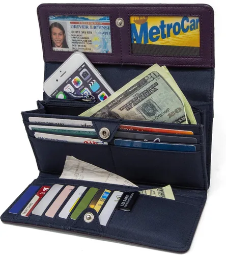 Vista 2 de Nautica Money Manager RFID - Cartera para mujer, Ciruela, cartera Rfid