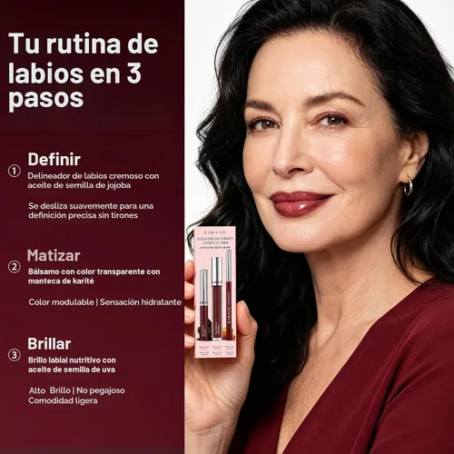 Vista 6 de KIMUSE Juego combinado de labios voluminosos de 3 pasos para piel madura