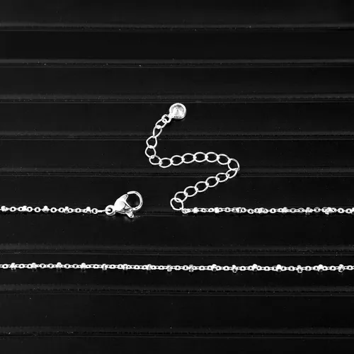 Vista 5 de Kyerlyn Collar de plata para mujer, bonitos collares de plata con cuentas Cuba delicadas, collar de plata simple, gargantilla de plata simple