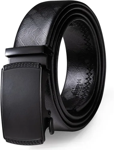 Vista 18 de Barry.Wang Cinturón de trinquete de cuero para hombre 1 3/8" hebilla A Oro Verde