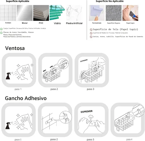 Vista 4 de SunnyPoint NeverRust - Organizador para fregadero de cocina y baño para esponjas, fregadores, jabón, 6 x 2.5 x 2.65 pulgadas, con soporte adhesivo