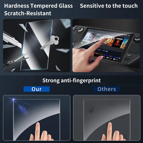 Vista 5 de Protective Case for Steam Deck, with Screen Protector*1 and Thumb Grips*2 pairs, Hosanwell Full Body Silicone Protective Case for Steam Deck, Black