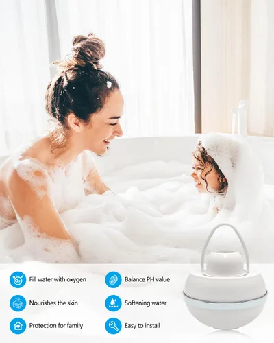 Vista 6 de Filtro de agua de baño para grifo de bañera, filtro de bola de bañera de 8 etapas para fregadero de baño, suavizante de agua dura de ducha de 2500