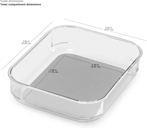 Vista 3 de madesmart Organizador de almacenamiento mediano transparente, forro de agarre suave de alta calidad, base antideslizante, para utensilios de cocina