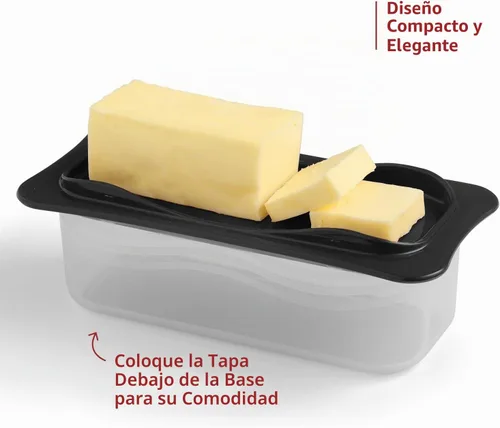 Vista 3 de Signoraware Mantequillera con Tapa - Recipiente Guardamantequilla con Tapa Transparente para Encimera, Refrigerador - Plástico Duradero Negro