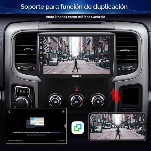 Vista 3 de Binize Android 13 para Dodge Ram 1500/2500/3500 Radio 2013-2018 Manual AC