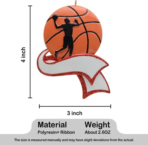 Vista 7 de Adorno de Navidad de baloncesto – Adorno deportivo personalizado de jugador de baloncesto – Regalo de entrenador de baloncesto, regalos de recuerdo