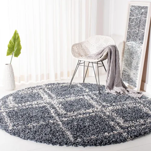Vista 17 de SAFAVIEH Pro Luxe Shag Collection - Alfombra de pasillo, 2 pies 6 pulgadas x 6 pies, color crema y azul, diseño de borlas bohemias, no desprende