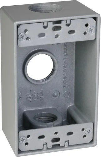 Vista 9 de TayMac SB3100S Caja resistente a la intemperie, 1 banda, (3) salidas de 1 pulgada, gris
