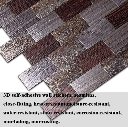 Vista 6 de Azulejos autoadhesivos para salpicaduras de 10 hojas para decoración del hogar, adhesivo de aluminio 3D para pared, cocina, baño, chimenea, mesa