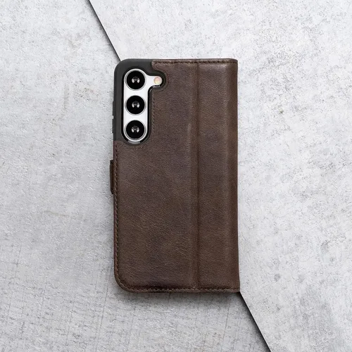 Vista 6 de Porter Riley - Funda de cuero para Samsung Galaxy S23. Funda de cuero genuino premium con soporte/cartera/cubierta (marrón chocolate)