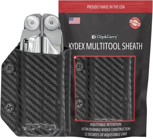 Vista 9 de Clip & Carry Kydex - Funda multiherramienta para cuero Wave & Wave + Plus, fabricada en Estados Unidos, funda para múltiples herramientas, funda