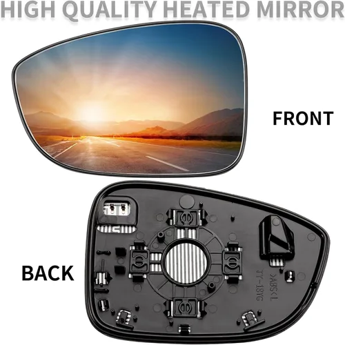 Vista 2 de Espejo lateral del conductor de reemplazo para Honda Accord 2018 2019 2020 2021 2022 - Cristal de espejo lateral izquierdo, espejos retrovisores