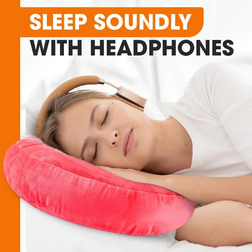 Vista 4 de Cheer Collection Almohada de dona para recuperación de piercings de oreja, almohada de lujo de microfibra para dormir de lado, para dormir
