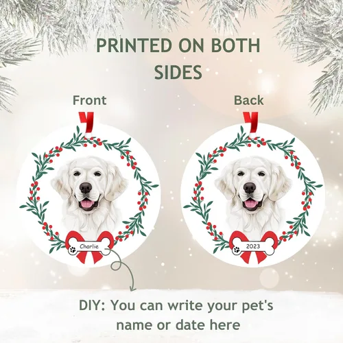 Vista 4 de Adorno Golden Retriever, regalo para amantes de los perros Golden Retriever, decoración de árbol, idea de regalo de intercambio de calcetines