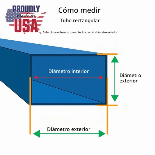 Vista 2 de Outwater Tapones rectangulares de plástico de 1-1/2 x 3 pulgadas para tubos, tapón de acabado para silla de tubo rectangular, protector de suelo, se