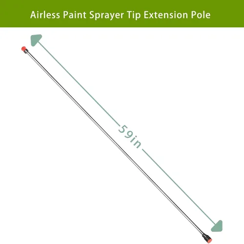 Vista 13 de Poste de extensión de punta de rociador sin aire de 59 pulgadas, varilla de extensión de punta de pistola rociadora con protector rojo