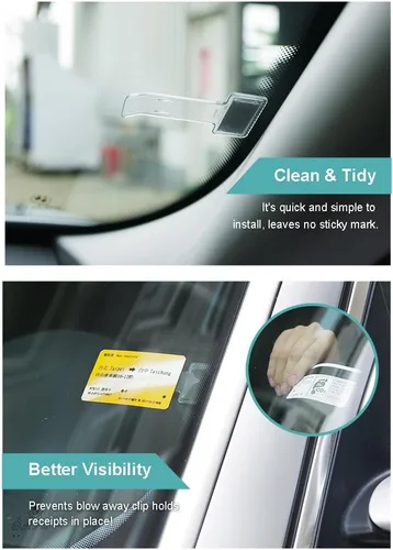 Vista 2 de Hypersonic Soporte para Boletos de Estacionamiento de Parabrisas de Coche Transparente Accesorios Auto Accesorios Clip 2 Piezas