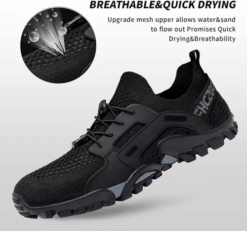 Vista 2 de SOBASO Zapatos de agua para mujeres y hombres, secado rápido, para natación, playa, zapatos acuáticos para deportes acuáticos, buceo, senderismo