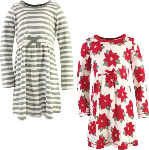 Vista 58 de Touched by Nature - Vestidos de manga corta y manga larga de algodón orgánico para niñas pequeñas, bebés y mujeres Manga larga con flores abstractas