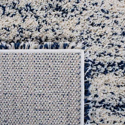 Vista 2 de SAFAVIEH Hudson Shag Collection - Alfombra decorativa de 2 x 3 pies, color marfil y azul marino, no desprende pelusa y de fácil cuidado, 2 pulgadas
