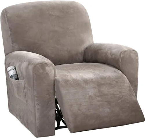 Vista 32 de H.VERSAILTEX Fundas elásticas de terciopelo para sillón reclinable, 6 piezas, fundas para loveseat reclinable de 2 cojines, fundas para sofá