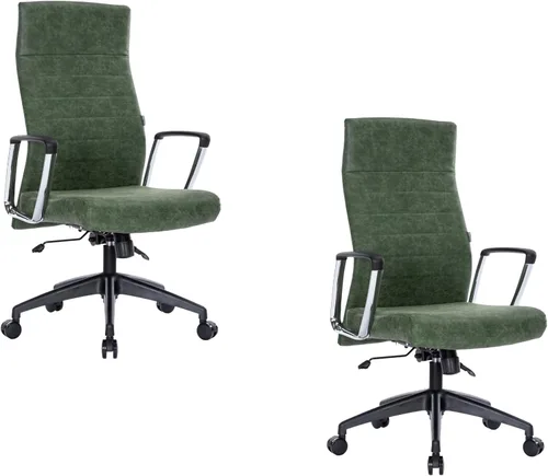 Vista 22 de LeisureMod Hilton Leather Executive Office Chair, Adjustable Height Negro