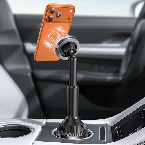 Vista 8 de OQTIQ Soporte para portavasos de teléfono compatible con MagSafe, brazo largo de extensión rápida y rotación de 360°, se adapta a portavasos de 3 a