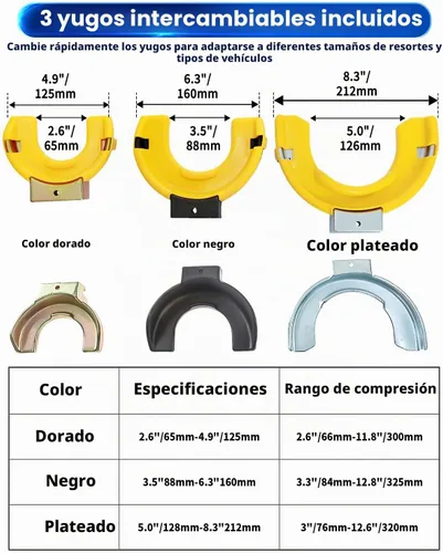Vista 3 de Kit de compresor de resorte de puntal Macpherson ATPEAM Universal, juego de herramientas intercambiables para horquilla y bobina