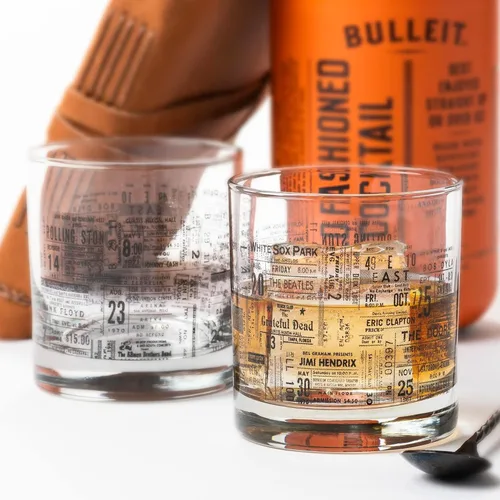 Vista 4 de Black Lantern - Vasos de whisky para concierto, juego de 2 vasos con caja de regalo, vasos de 11 onzas