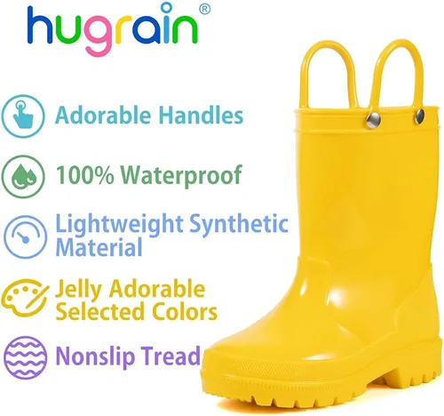 Vista 2 de HugRain Botas de lluvia ligeras y adorables para niños pequeños