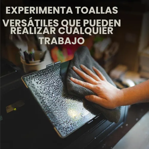 Vista 9 de (Paquete de 12) 16" x 16" toallas de limpieza de microfibra de grado comercial para usos múltiples, altamente absorbentes, sin pelusa, sin manchas