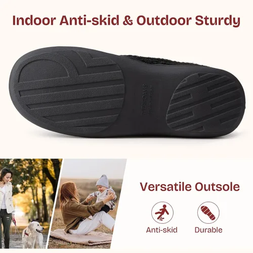 Vista 12 de EverFoams Pantuflas de microgamuza para mujer, cálidas, cómodas, de espuma viscoelástica, zapatos de casa para interiores, con cuello de punto