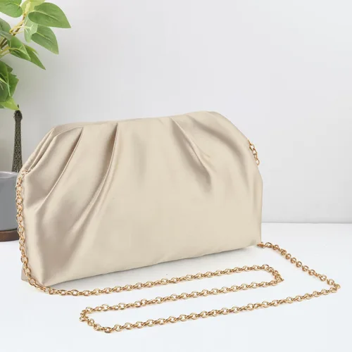 Vista 3 de ERKOON Clutch Purse for Women Elegant Pleated Evening Bag Crossbody Shoulder Handbag Envelope Bag with 2 Detachable Chain