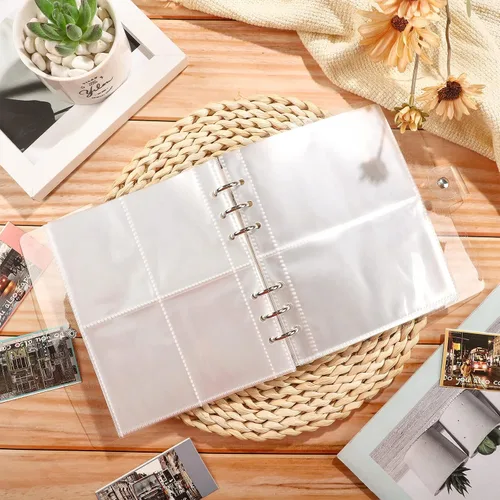 Vista 7 de Carpeta de tarjetas fotográficas Kpop de 3 pulgadas con 200 bolsillos, álbum de fotos portátil transparente de 5 pulgadas, 40 bolsillos, páginas
