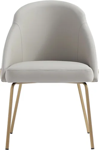 Vista 13 de Manhattan Comfort Gracie - Juego de 1 sillas de comedor modernas de piel sintética, asiento tapizado de piel sintética, patas de acero, espuma