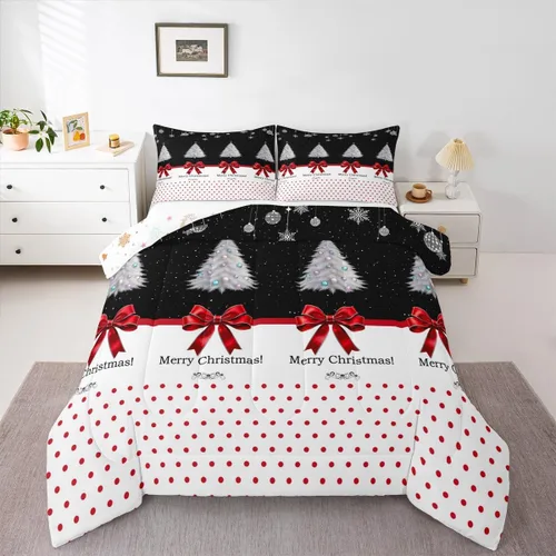 Vista 15 de Erosebridal Juego de ropa de cama Kawaii de muñeco de nieve tamaño individual para niños y niñas, juego de ropa de cama de feliz año nuevo, edredón