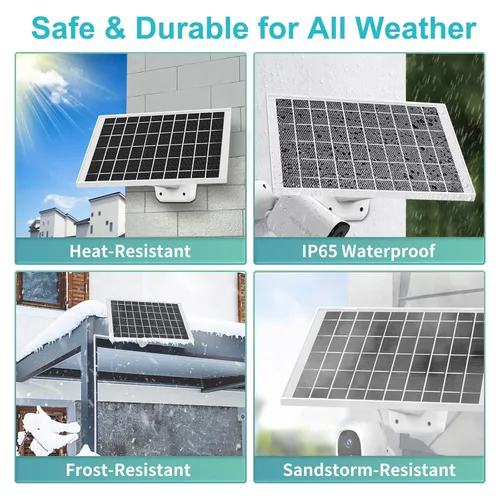 Vista 3 de Paquete de 3 Cargadores de Cámara de Panel Solar Compatible con Eufycam 3/3C s300/2,2 Pro, 2C, 2C Pro, c210, s330, s340, e340, E, Eufy E20