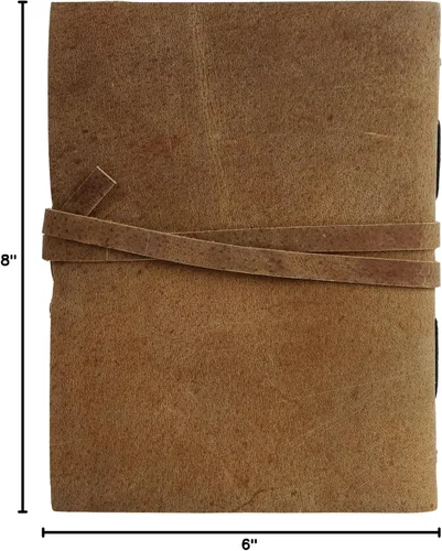 Vista 10 de KomalC Diario de cuero vintage para mujeres y hombres, 8 x 6 pulgadas, antiguo hecho a mano, con borde de cubierta vintage, cuaderno de bocetos