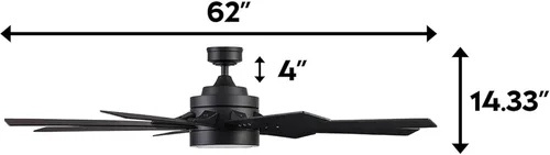 Vista 2 de Honeywell Ceiling Fans - Ventilador de techo Xerxes 51473-01, 62, negro mate