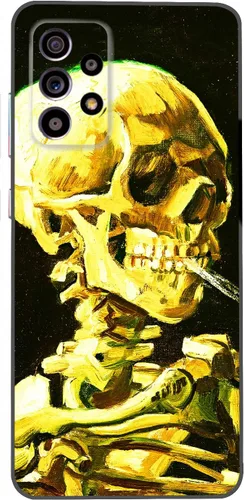 Vista 7 de Berkin Arts Funda de silicona compatible con Samsung Galaxy A52 5G 4G/A52S 5G con diseño antideslizante, color amarillo, romántico, Luv San