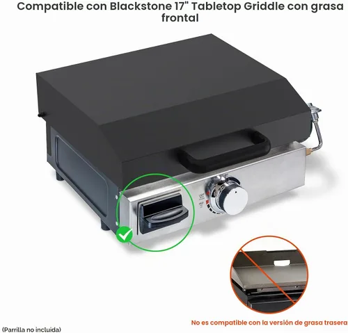 Vista 5 de Stanbroil - Tapa de plancha de 17 pulgadas para modelos de grasa frontal Blackstone Acero con recubrimiento en polvo, se adapta a modelos
