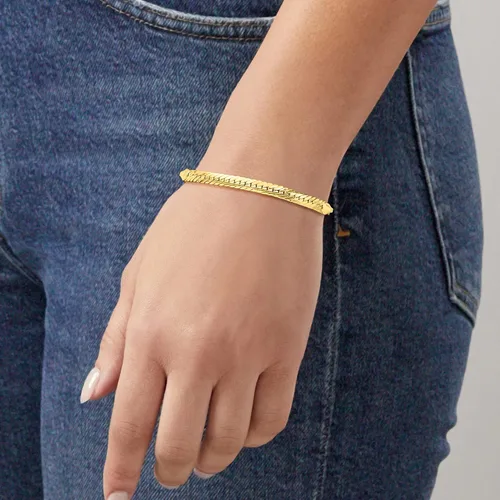 Vista 2 de Pulsera Bolo Canaria de Oro Amarillo de 10 kt, Oro, Sin gemas.