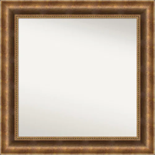 Vista 533 de Amanti Art Espejo de pared personalizado no biselado (25 x 25 pulgadas), marco de bronce acentuado, varios tamaños personalizados, espejo de baño